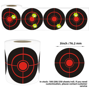 Dericsson - Rollo de 100 Hojas de Pegatinas para Objetivos de Tiro, 3 Pulgadas, Objetivos de Papel Reactivos, Personalización Disponible - Product Image 2