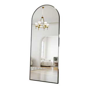 Specchio da terra a figura intera con cornice in metallo ad arco, grande, di alta qualità, infrangibile, per decorazione domestica - Product Image 1