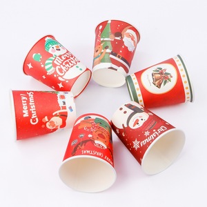 Weihnachtliche Einweg-Pappbecher 9oz 10 Stück/Packung Festliche Weihnachtsparty-Trinkbecher für Feiertagsdekorationen - Product Image 3