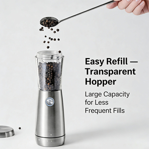 Molinillo de Sal y Pimienta Recargable Moderno con Núcleo de Cerámica, Luz LED Integrada, Ideal para el Hogar y Barbacoas al Aire Libre - Product Image 2