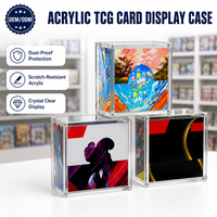 Boîte de présentation rectangulaire en acrylique pour boîte de boosters ETB, série de cartes personnalisées UPC, collection, protection UV transparente, couvercle magnétique