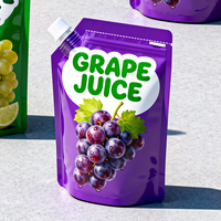 Pochette souple personnalisée avec bec verseur et bouchon pour jus de fruits, purée de fruits et aliments pour bébés – Sachet plastique à fond plat