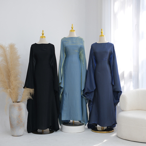 Abbigliamento Islamico Estivo in Poliestere a Prezzi Convenienti, Taglie Forti, Abiti Kaftan Etnici Tinta Unita con Cintura, Abaya di Dubai - Product Image 6