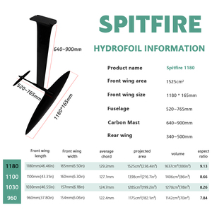 Axis Foil Spitfire 1180 HM UHM Carbon Mast, Tabla de Wing Surf, para Deportes Acuáticos, Kitesurf, Wingfoil, Hydrofoil - Product Image 4