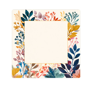 Tapis de mahjong à motifs de feuilles d'<span class=keywords><strong>automne</strong></span> et de fleurs en <span class=keywords><strong>aquarelle</strong></span> avec règles pré-imprimées et dos antidérapant - Product Image 1