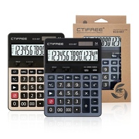 Calculatrice financière de bureau à LED solaire CTIFREE ECO-007 avec logo personnalisable, grand écran, en plastique durable