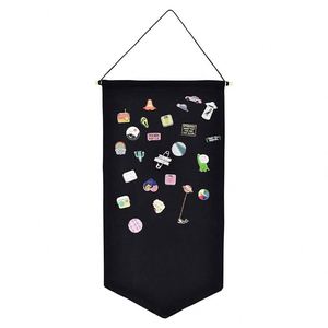 <b>Wall</b> Hanging Brooch Jewelry Storage Case <b>Canvas</b> Display Stand Enamel Pin Display Banner Holder - Product Image 1