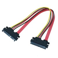 Cable SATA de 30 cm de Buena Calidad, 22 Pines, Macho a Hembra, 7+15 Pines, Cable de Extensión de Datos y Alimentación Serial ATA SATA, Conector Convertidor