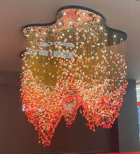 Lujo diseño moderno cristal rojo verde piedra colgante luz <span class=keywords><strong>Murano</strong></span> piedra candelabro Hotel café techo grande Bar habitación - Product Image 4