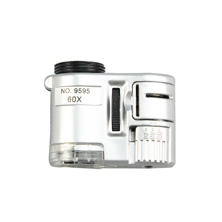 Microscope Led Light NO.9595 60X Mini Pocket Microscope With LED UV Light