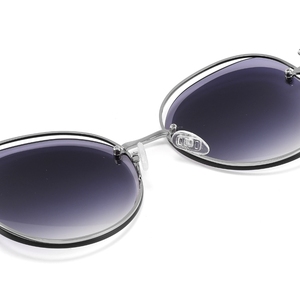 Gafas de Sol Redondas con Marco Metálico, Lentes Degradadas, Estilo Retro Unisex, Ligeras, para Uso Casual - Product Image 2