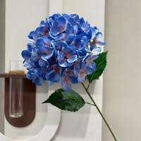 Bunga Hydrangea Buatan Warna Ungu Plum Tua Antik Grosir untuk Pernikahan, Tangkai Tunggal Hydrangea Bella Palsu untuk Desain Acara Mewah