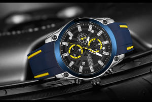 Montre pour homme Montre chronographe multifonctionnelle en silicone Montre sport à quartz Montre pour homme - Product Image 4