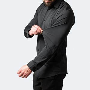 Camicia da Uomo a Maniche Lunghe in Tessuto Elasticizzato in Quattro Direzioni, Non Stiro, Mercerizzata, Vestibilità <span class=keywords><strong>Verticale</strong></span>, Taglie Europee, Pronta Consegna - ODM/OEM - Product Image 4