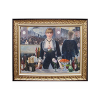 Reproduction de peinture à l'huile faite à la main, œuvre d'art célèbre, un bar au Bergère de Manet, décoration murale, décoration d'hôtel
