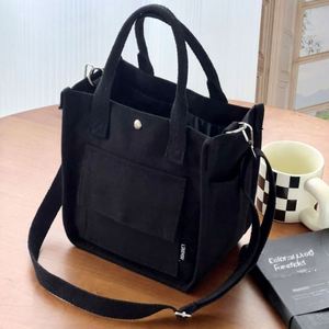 Multi-Pocket Mini Tote Canvas Hand-Held Crossbody <b>Bag</b> Simple Versatile Lunch Box Gift <b>Reusable</b> <b>Bags</b> - Product Image 2