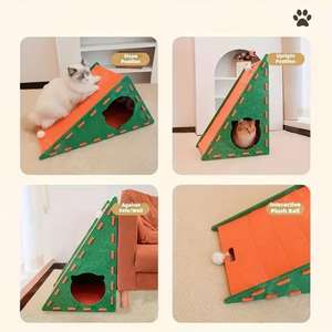 Rascador para Gatos Extra Grande y Resistente, Casa para Gatos de Fieltro, Diseño Triangular con Poste para Afilar Uñas, para Afilar Uñas + Descansar + Jugar - Product Image 3