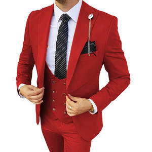 3 Piece Luxury <strong>Men's</strong> Wedding <strong>Suit</strong> Fashion <strong>Men's</strong> Slim Solid Color Business Office <strong>Suit</strong> Sets Large Size <strong>Men</strong> Blazer+ Pants + Vest - Product Image 2