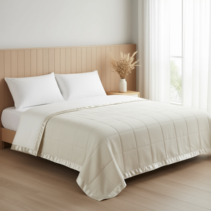 Manta de Cama Extra Grande con Ribete de Satén, 100% Poliéster Tejido, Diseño Minimalista Rectangular, Para Todas las Estaciones, Lavable a Máquina - Product Image 2