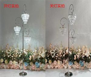 Nuovi Lampadari in Cristallo di Ferro per Matrimoni, Forma Moderna a <span class=keywords><strong>Diamante</strong></span>, Controllo Touch, Luce LED per Decorazioni di Cerimonie Nuziali - Product Image 2