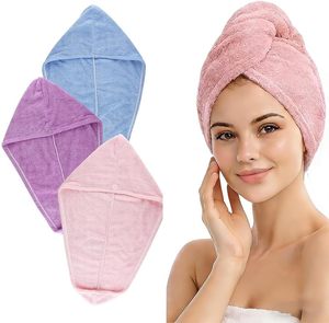 Toalla turbante de microfibra de secado rápido con diseño a cuadros NOVISON para uso doméstico, forma triangular, para mujeres adultas - Product Image 1