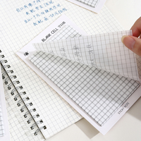 Blocs-notes adhésifs transparents vierges à grille pour étudiants, bonne adhérence, blocs mémo avec colle, matériau PET/BOPP, couleur blanche, 50 feuilles