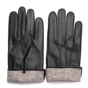 Haute Qualité Noir De Mode En Peau De Mouton Voiture Conduite Gants En Cuir Véritable Hommes pour L'<span class=keywords><strong>hiver</strong></span> - Product Image 3