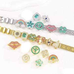 Bracelet en acier inoxydable avec breloque coulissante personnalisée avec inscription LOVE HOPE CZ, maille, mignon, réglable, cadeau de bijoux personnalisé - Product Image 6