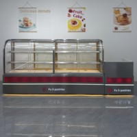 Vitrine réfrigérée en verre de style occidental chinois avec éclairage LED, portable et multifonctionnelle pour la présentation de gâteaux et desserts