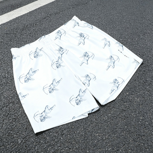 Men's Cupid Print Drawstring Casual Shorts, Lightweight Soft Streetwear Shorts <b>for</b> Summer - Product Image 3