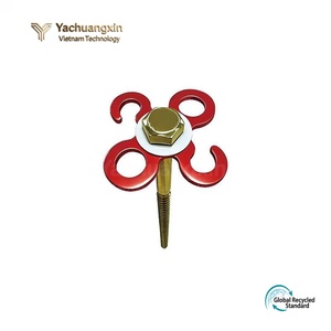 <b>Red</b> Metal <b>Tent</b> Pegs 9-Shaped Guyline Buckle Outdoor Camping Wind Rope Adjuster All Seasons Use - Product Image 4