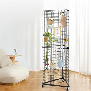 Tùy Chỉnh Di Chuyển Lưới Tấm Tường Tháp Đứng Giá Tam Giác Dây Lưới Bảng Điều Chỉnh Tháp Giá Với Bánh Xe - Product Image 4
