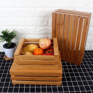 Japanese Style Bamboo <b>Storage</b> <b>Basket</b> Rectangle Eco Friendly Food Container Kitchen Organization Woven <b>Baskets</b> - Product Image 3