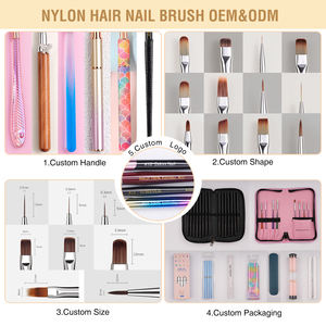 Brosses à Ongles Professionnelles en Bois de Santal, Logo Personnalisé, 3-en-1, Brosse Gel pour Ongles et Liner Magnétique Œil de Chat - Product Image 6