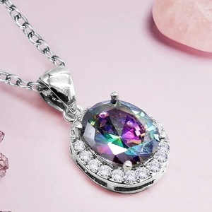 Collana con Ciondolo a Forma di Uovo Ovale per Donne, Catena Colorata a O, Gioielli alla Moda - Product Image 4
