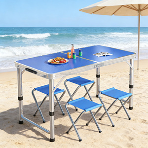 Juego de Mesa y Sillas Plegables Portátiles e Impermeables para Acampar, Muebles Ligeros para Exteriores, para Senderismo, Playa, Barbacoa, Viajes, Hotel - Product Image 4