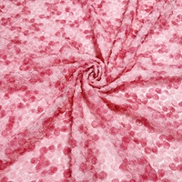 Tissu en tulle brodé multicolore 3D à motif floral en dentelle, 100 % acrylique, anti-boulochage, respirant, pour accessoires