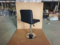 Chaise de bar moderne et élégante, style nordique, en cuir PU noir