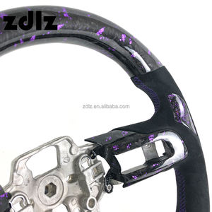 พวงมาลัยไฟเบอร์คาร์บอนปลอมแปลง2022 2021 2019สำหรับ <span class=keywords><strong>Ford</strong></span> <span class=keywords><strong>Mustang</strong></span> <span class=keywords><strong>GT</strong></span> <span class=keywords><strong>2018</strong></span> 2020หนังนิ่มสีดำสีม่วงผง - Product Image 5