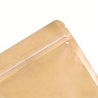 Pochette refermable en papier kraft recyclable avec fenêtre transparente, impression personnalisée, emballage alimentaire écologique pour noix et en-cas