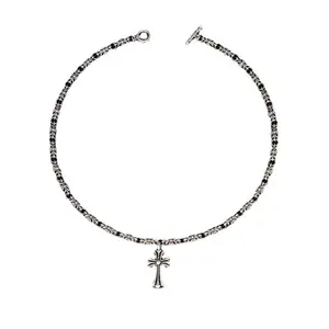 Cross Necklace Pendant Necklace Chrome Cross Alloy Cross Necklace for Women Men
