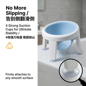 Baby Bath <b>Stool</b> Blue 0-12 Months Folding Bath Seat For Infant Toilet Use - Product Image 5