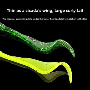 Esca Artificiale Morbida Bionica a Coda Lunga e Curva a Forma di Falce <span class=keywords><strong>per</strong></span> la Pesca al Bass e in <span class=keywords><strong>Mare</strong></span>, 10 Pezzi - Product Image 4
