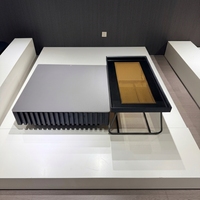 Table basse gigogne simple et polyvalente, ensemble de 2 pièces, MDF noir, rectangulaire, moderne, décoration de salon