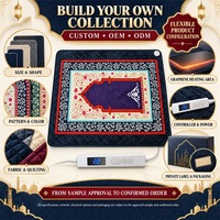 Tapis de prière avec chauffage sur une large surface, contrôle numérique de la température et design pliable pour la prière quotidienne les soirées d'hiver