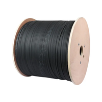 OEM fibra optica cabo FTTH Cable de caída de fibra óptica 1 núcleo 2 núcleo 4 núcleo Cable para exteriores con FRP o miembro de fuerza de acero