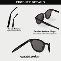 Vente en gros directe de lunettes de soleil de marque avec logo personnalisé, lunettes rondes de créateurs de luxe, lunettes de soleil en acétate