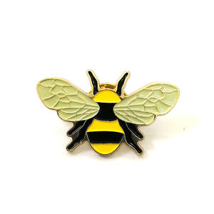 Pas de frais de moule en alliage de zinc moulé plaqué or émail doux manteau d'abeille poitrine costume chemise poche chapeau casquette vêtements vêtements épingle badges - Product Image 2