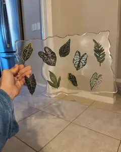 Juego de <span class=keywords><strong>bandeja</strong></span> y posavasos de flores acrílicas hechas a mano, tetera y <span class=keywords><strong>bandeja</strong></span> de perfume para regalo - Product Image 2