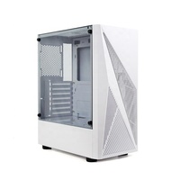 MATX Mid Tower Gaming PC Case with Aluminum Alloy Construction Iron Mesh Front Panel Tempered Glass Side Panel